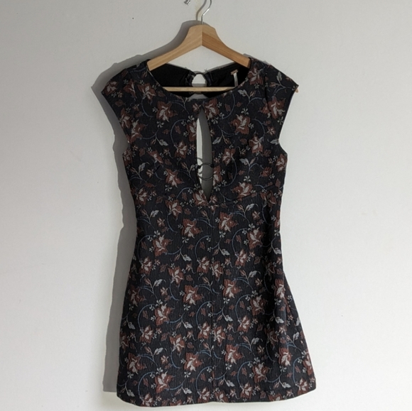Free People Say Yes Floral Jacquard Knit Cutout Mini Dress - Picture 3 of 10